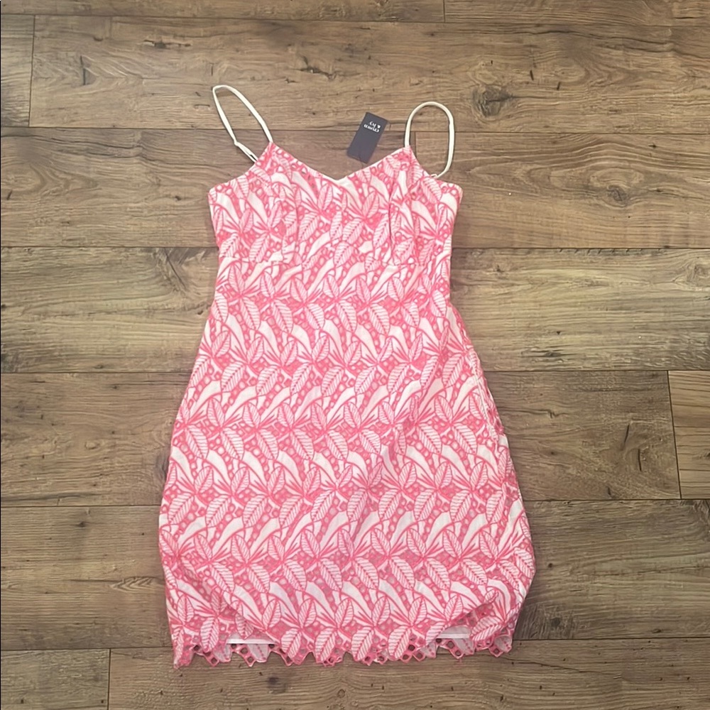 Crown & Ivy Pink and White Sleeveless Mini Sundress
